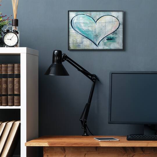 Stupell Industries Blue & White Graffiti Heart Framed Wall Art